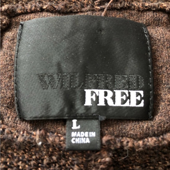 Aritzia Wilfred Free Rousseau Zip Hooded Sweatshirt Snaps in Brown Size L - Picture 7 of 11